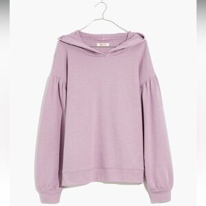 Madewell Lavender Pleat-Sleeve Hoodie